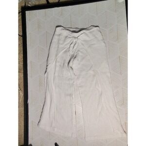 4our Dreamers White Cotton Gauze Wide Leg Pants Elastic Waist Small